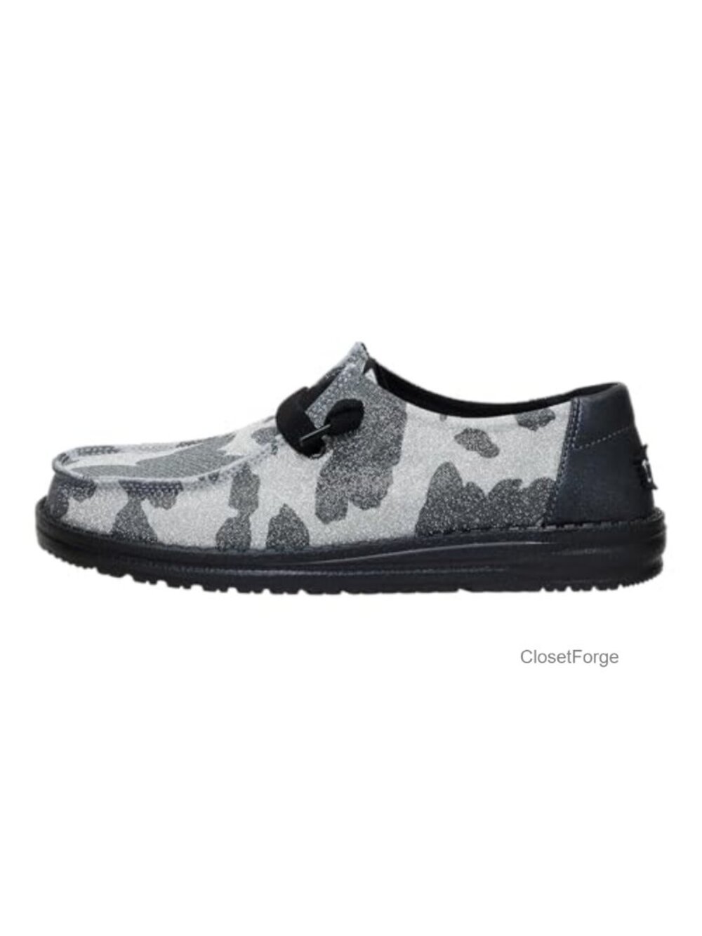 Women's Animal Print Slip On Loafers with Elastic Laces, Cushioned Insole